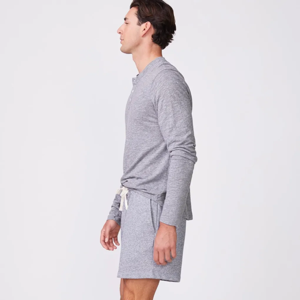 Men's Tops|Mens Sale*MONROW Long Sleeve Henley GRANITE