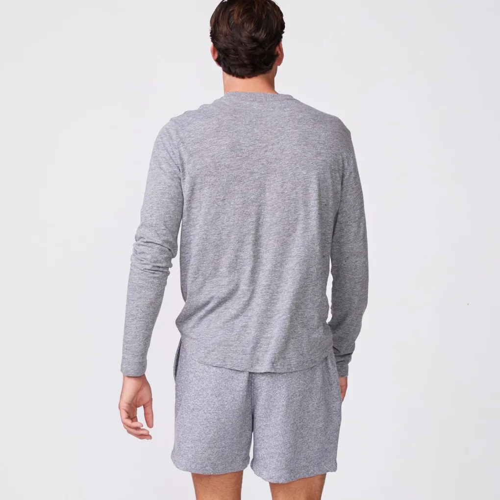 Men's Tops|Mens Sale*MONROW Long Sleeve Henley GRANITE