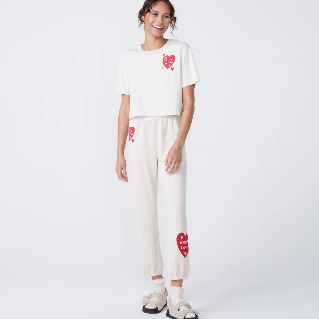 Tees*MONROW Love Letter 50's Tee WHITE