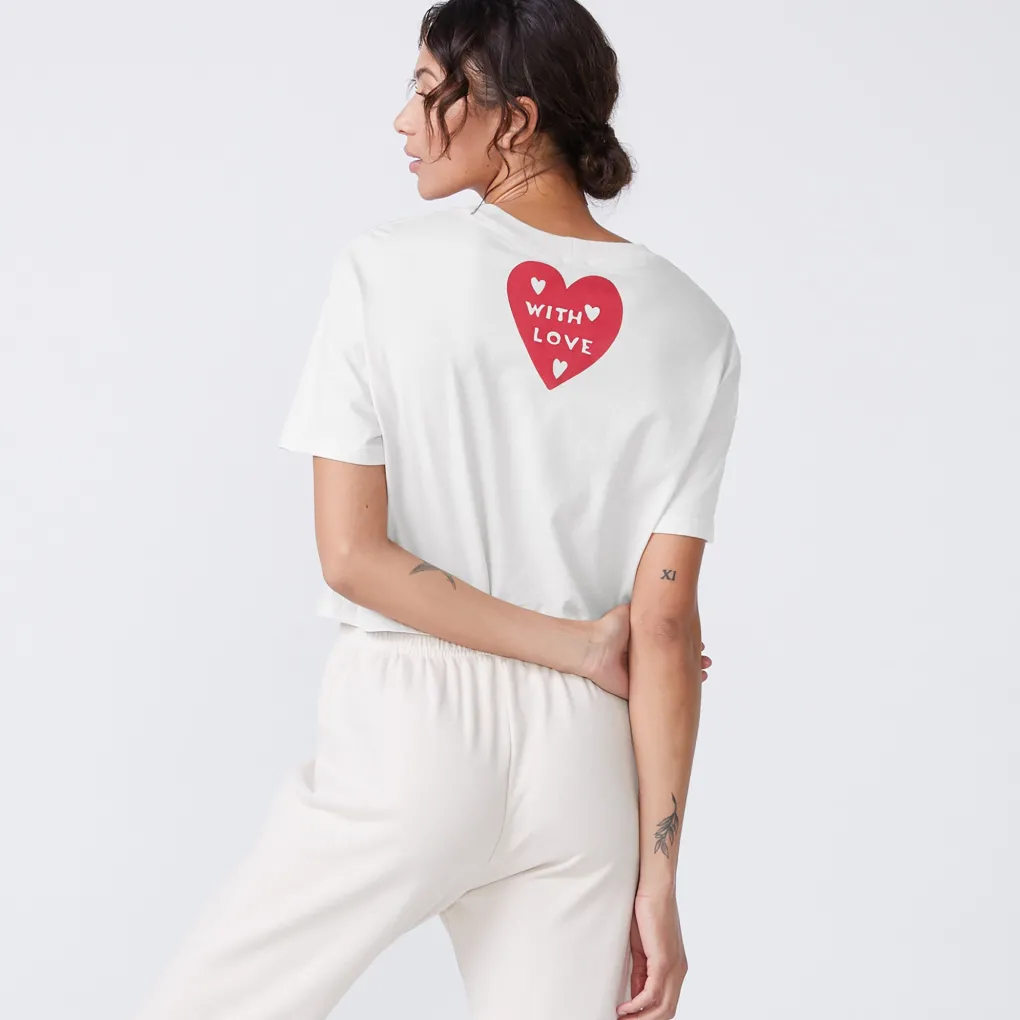 Tees*MONROW Love Letter 50's Tee WHITE