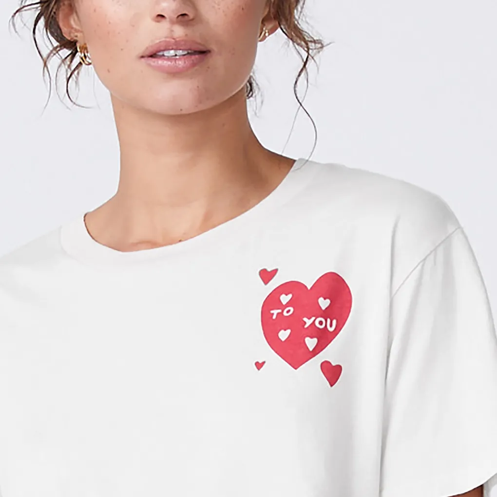 Tees*MONROW Love Letter 50's Tee WHITE