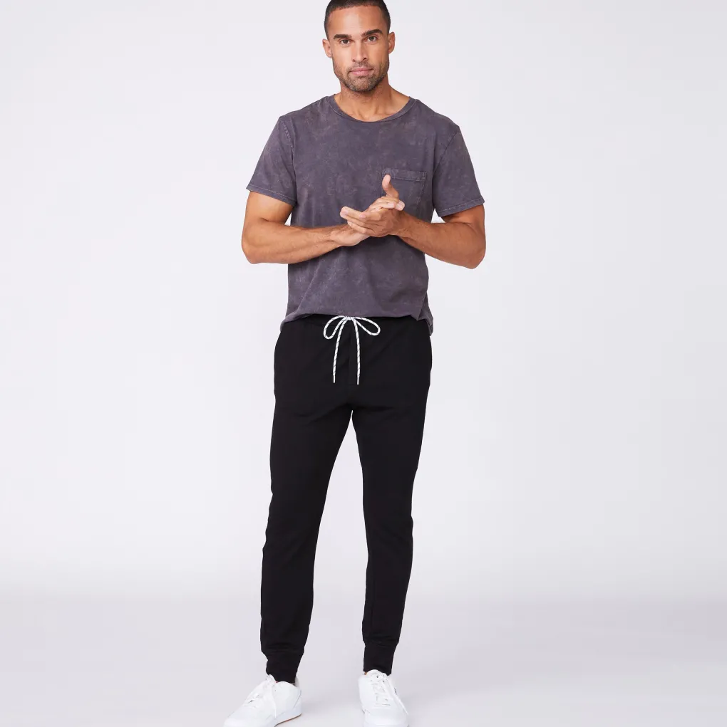 Men's Bottoms|Mens Sale*MONROW Men's Bungee Cord Joggers - Color BLACK
