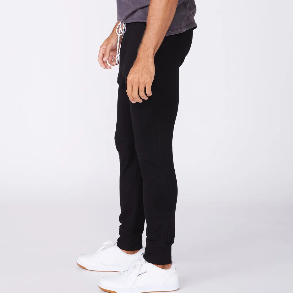 Men's Bottoms|Mens Sale*MONROW Men's Bungee Cord Joggers - Color BLACK