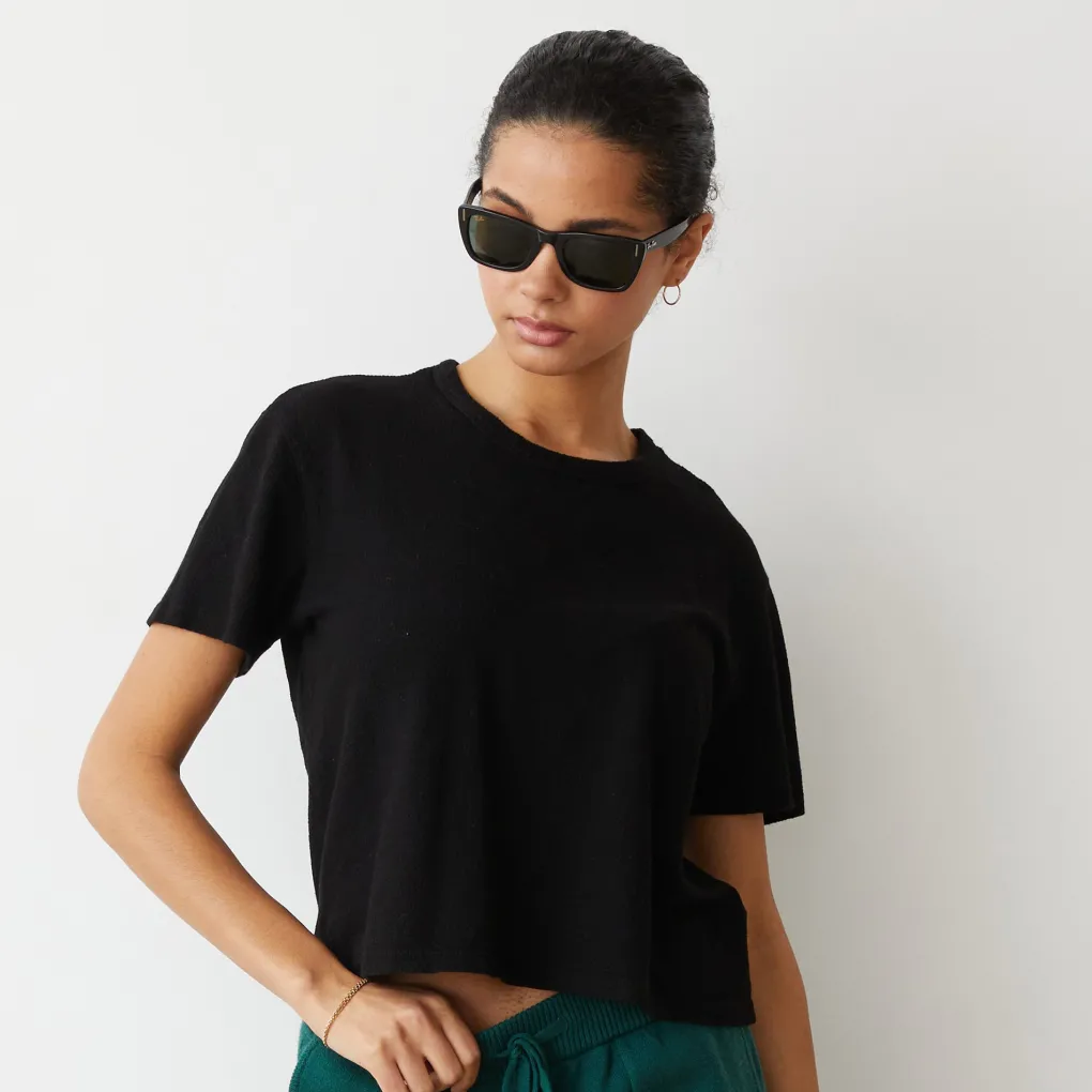 Tees*MONROW Mesh Athletic Tee BLACK