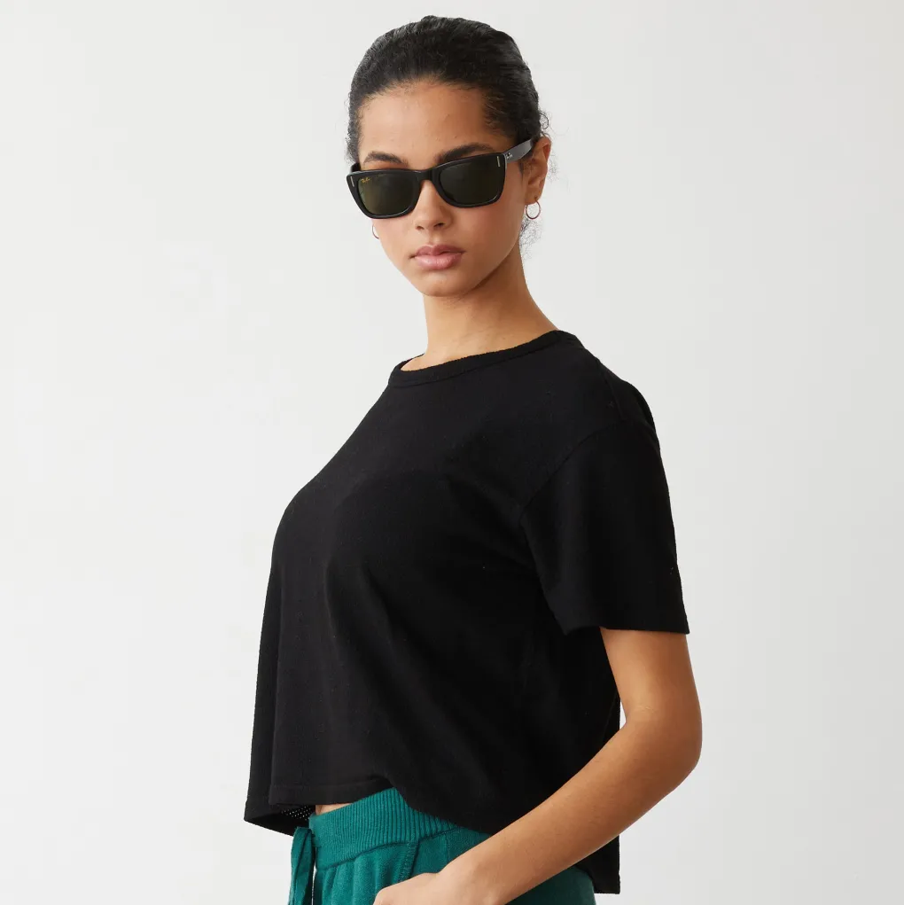 Tees*MONROW Mesh Athletic Tee BLACK