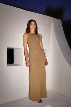 Dresses*MONROW Mesh Maxi Dress CROISSANT