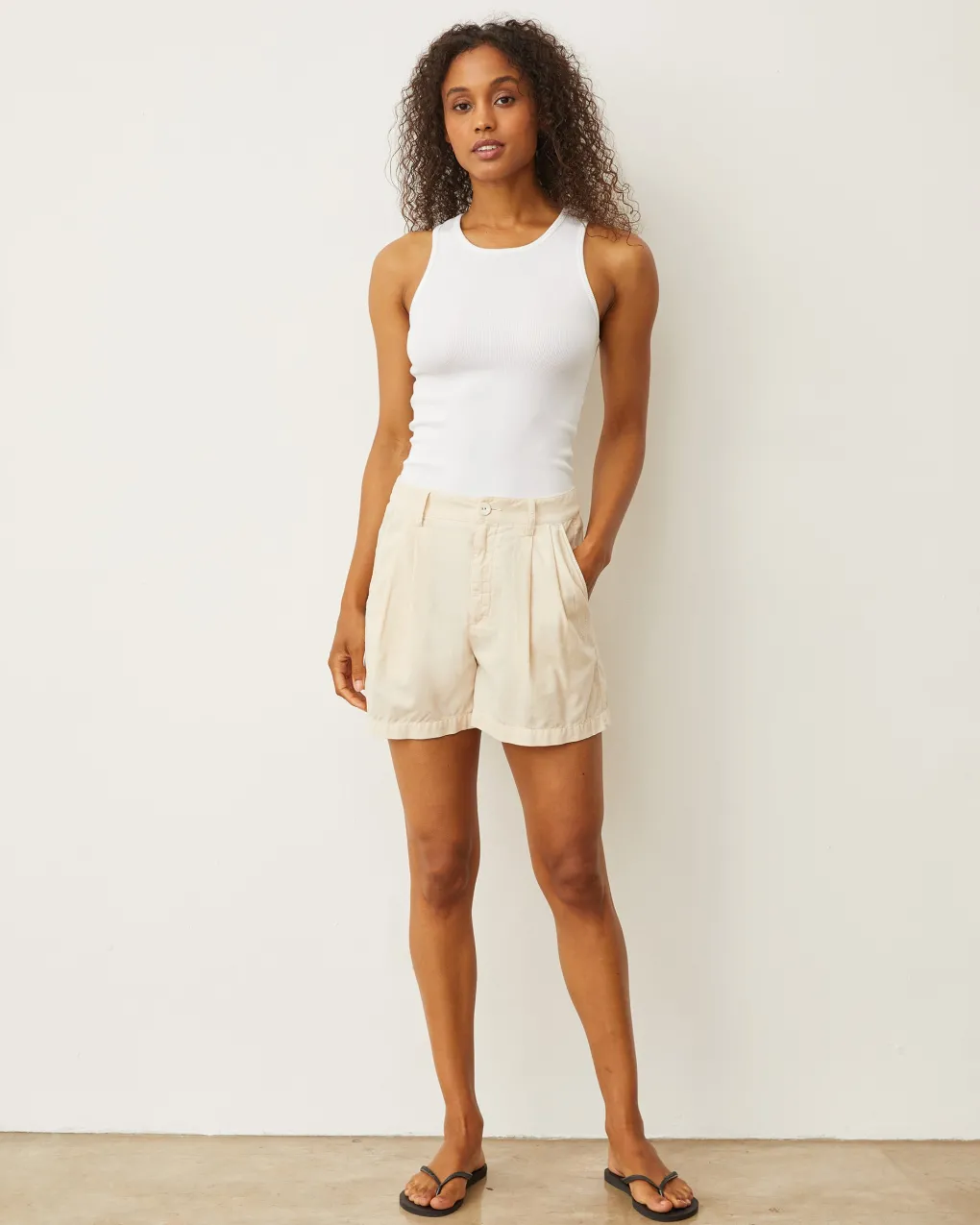 Shorts*MONROW Mini Corduroy Pleated Shorts CREAM