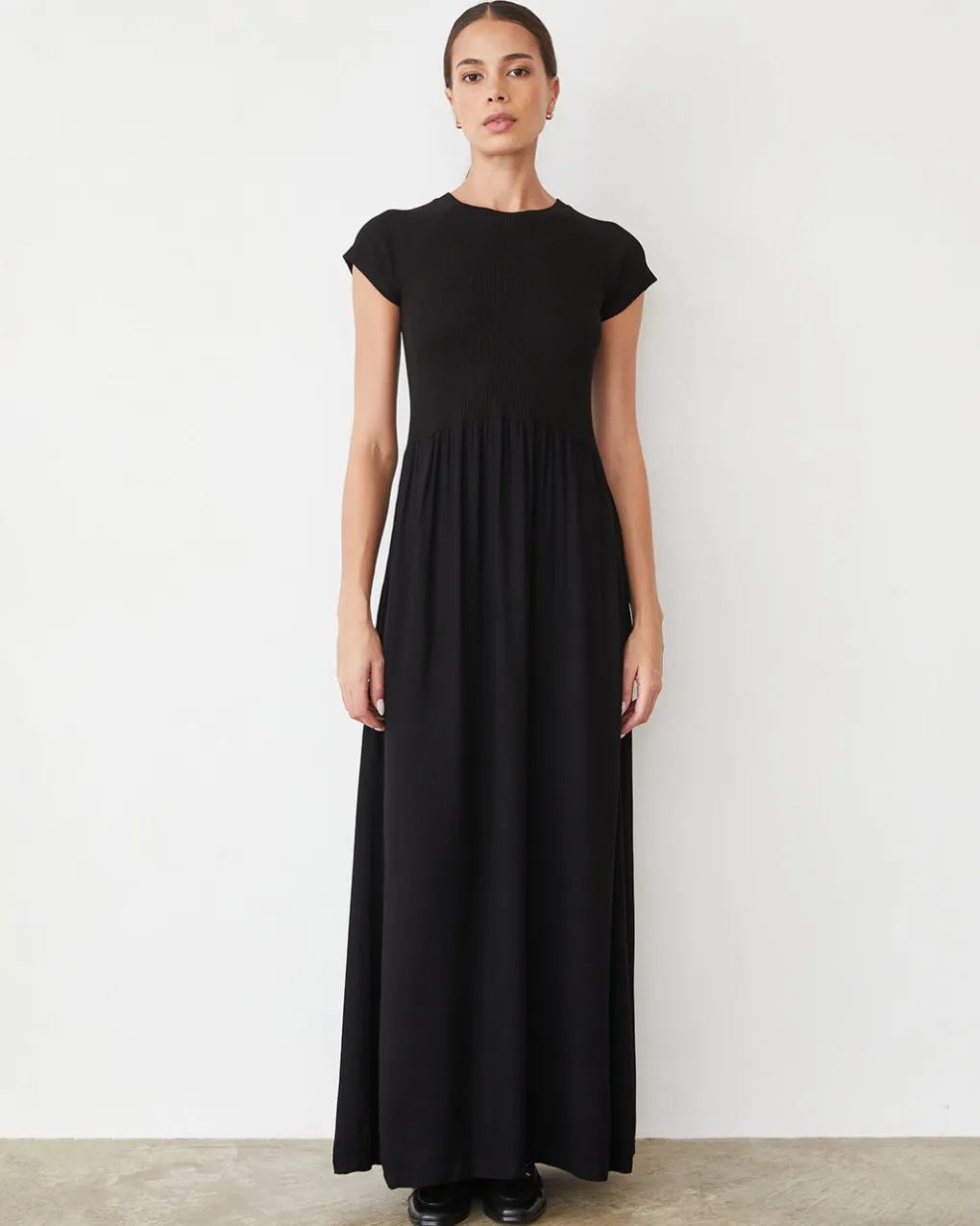 Dresses*MONROW Mix Media Maxi Dress BLACK