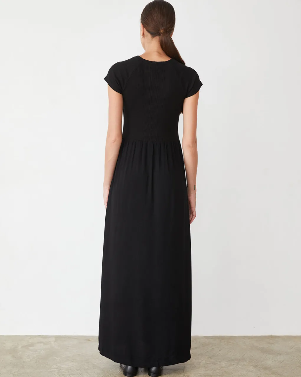 Dresses*MONROW Mix Media Maxi Dress BLACK