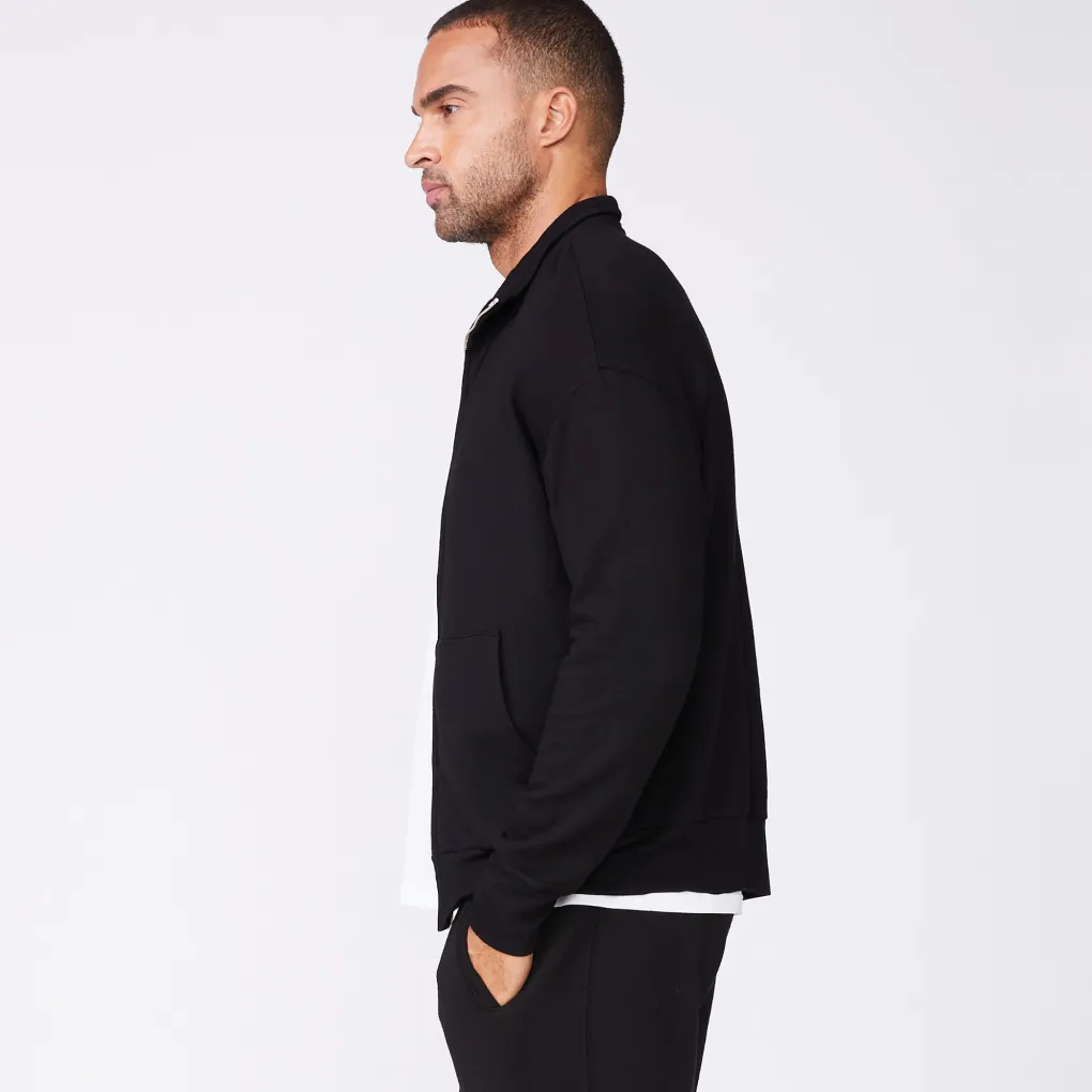 Mens Sale|Men's Sale*MONROW Mock Neck Zip Up BLACK