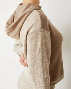Sets|Hoodies*MONROW Organic Cotton Cashmere Hooded Sweater WALNUT