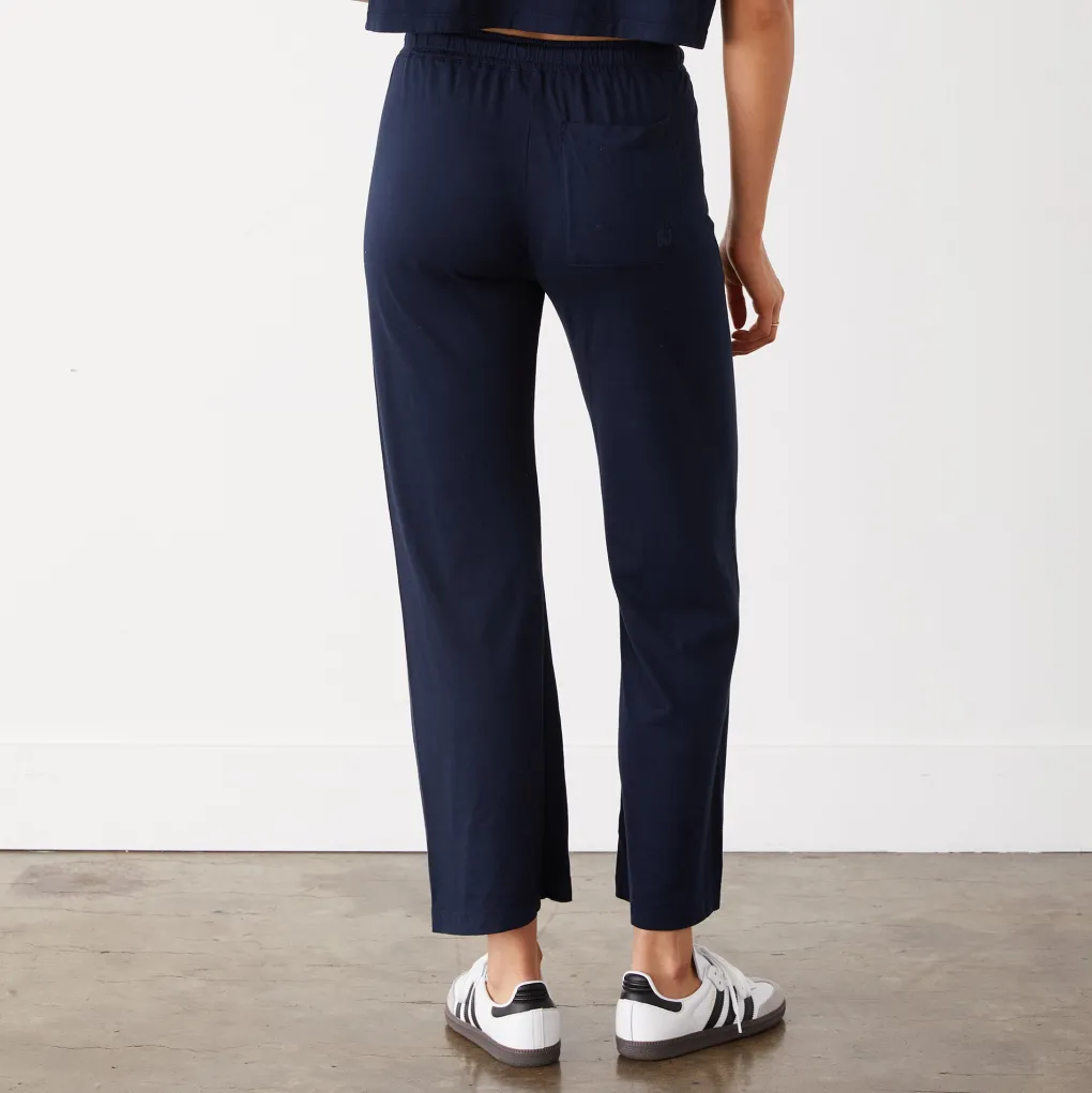 Sweats*MONROW Organic Jersey Crop Pant DARKNAVY