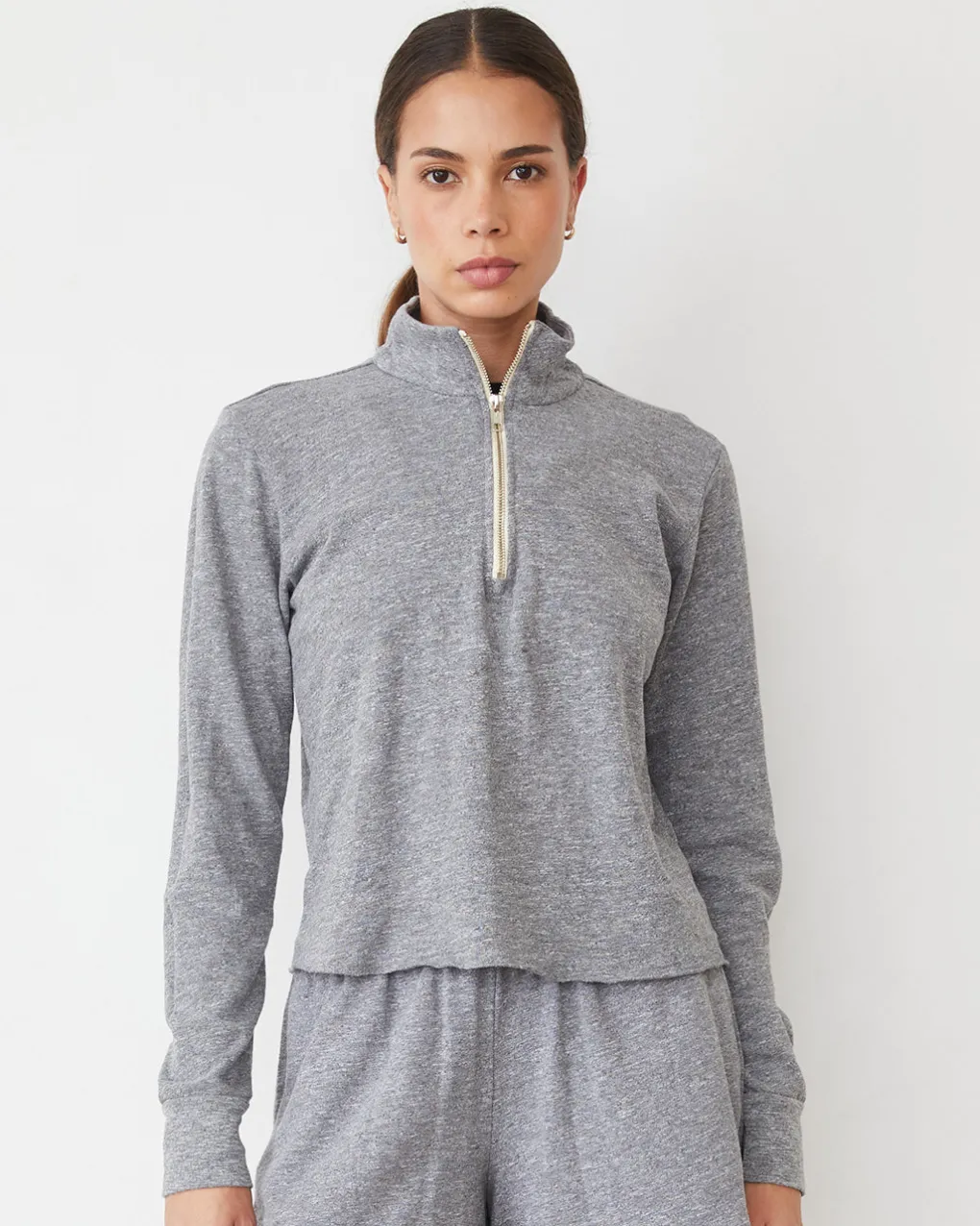Travel Essentials|Sets*MONROW Original Fleece Half Zip Sweatshirt GRANITE