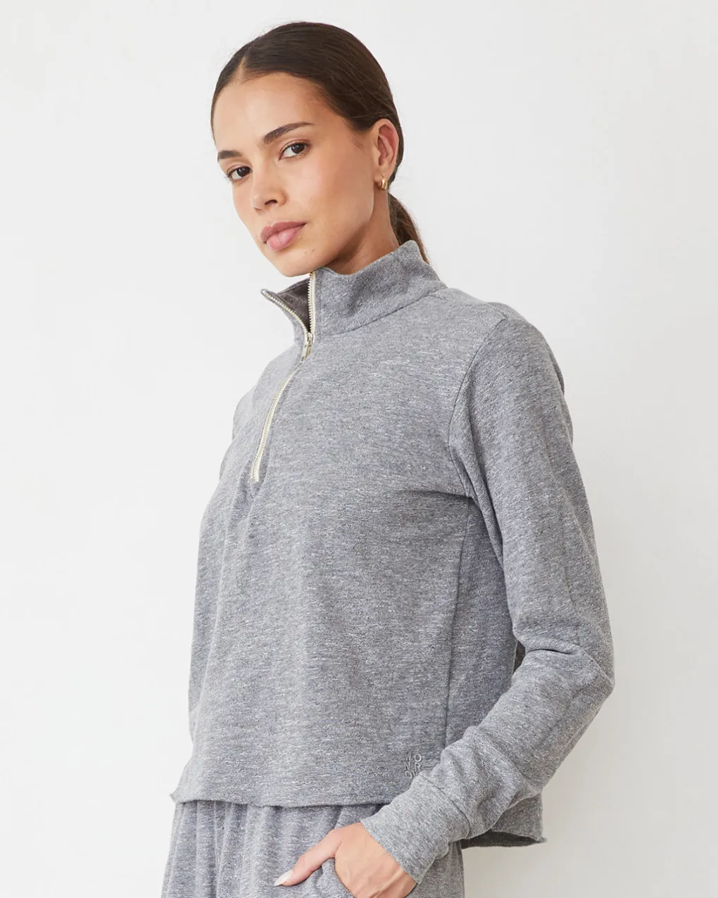 Travel Essentials|Sets*MONROW Original Fleece Half Zip Sweatshirt GRANITE