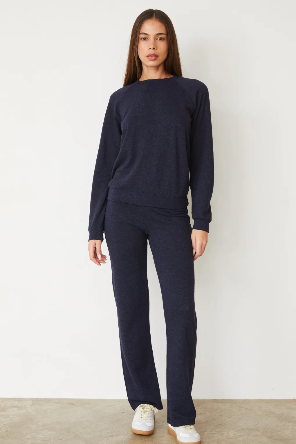 Travel Essentials|Sets*MONROW Original Fleece Vintage Raglan HEATHEREDNAVY