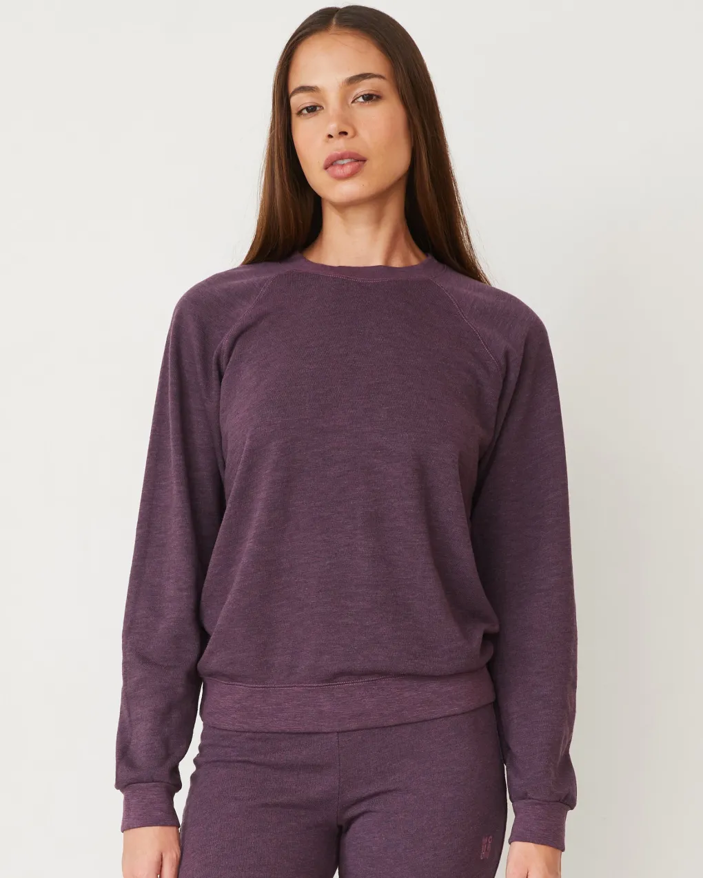 Travel Essentials|Sets*MONROW Original Fleece Vintage Raglan HEATHEREDGRAPE