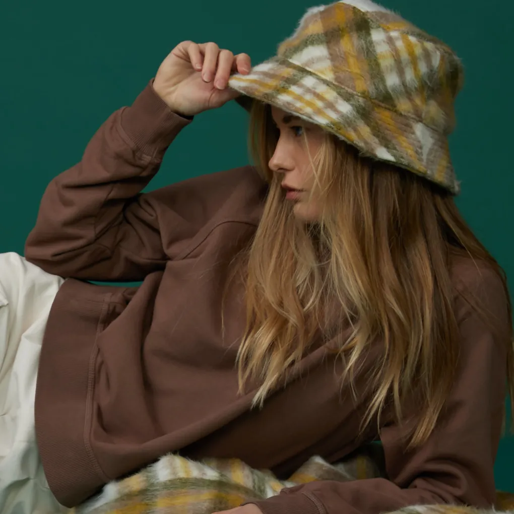 Accessories*MONROW Plaid Bucket Hat MULTI-COLOR