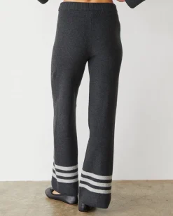 Sets|Sweats*MONROW Plush Stripe Straight Leg Sweat FADEDBLACK
