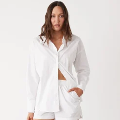 Poplin|Long Sleeve*MONROW Poplin Shirt WHITE