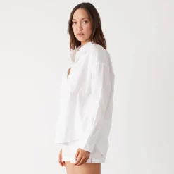 Poplin|Long Sleeve*MONROW Poplin Shirt WHITE