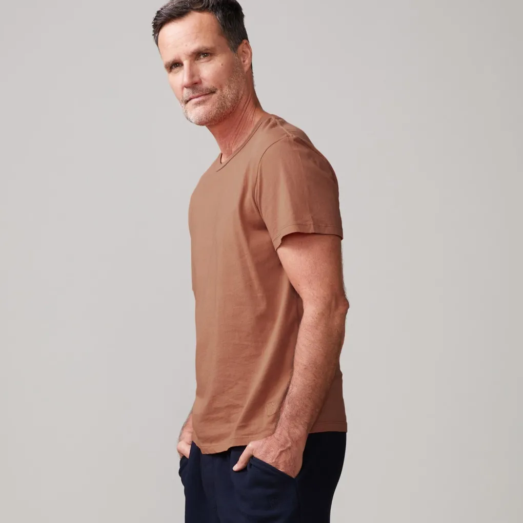 Men's Tops|Mens Sale*MONROW Relaxed Crew CARAMEL