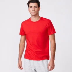 Men's Tops|Mens Sale*MONROW Relaxed Crew DEEPRED