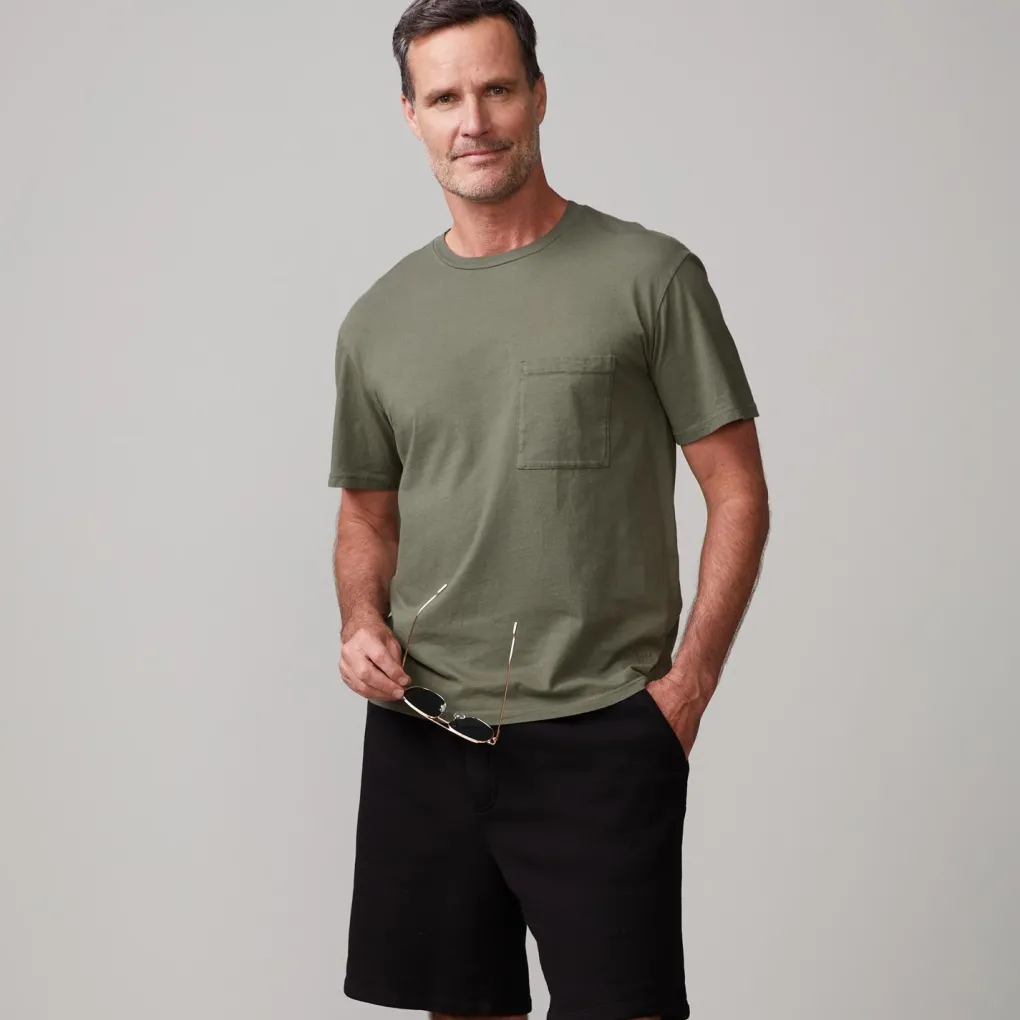 Men's Tops*MONROW Relaxed Pocket Crew GENERALGREEN