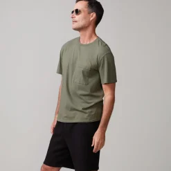 Men's Tops*MONROW Relaxed Pocket Crew GENERALGREEN