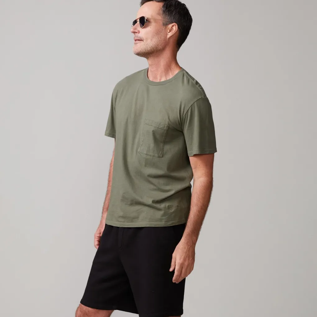 Men's Tops*MONROW Relaxed Pocket Crew GENERALGREEN