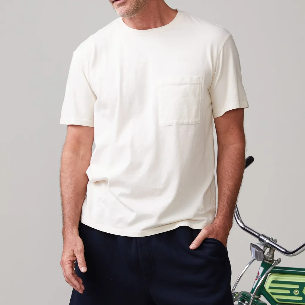 Men's Tops|Mens Sale*MONROW Relaxed Pocket Crew OFFWHITE