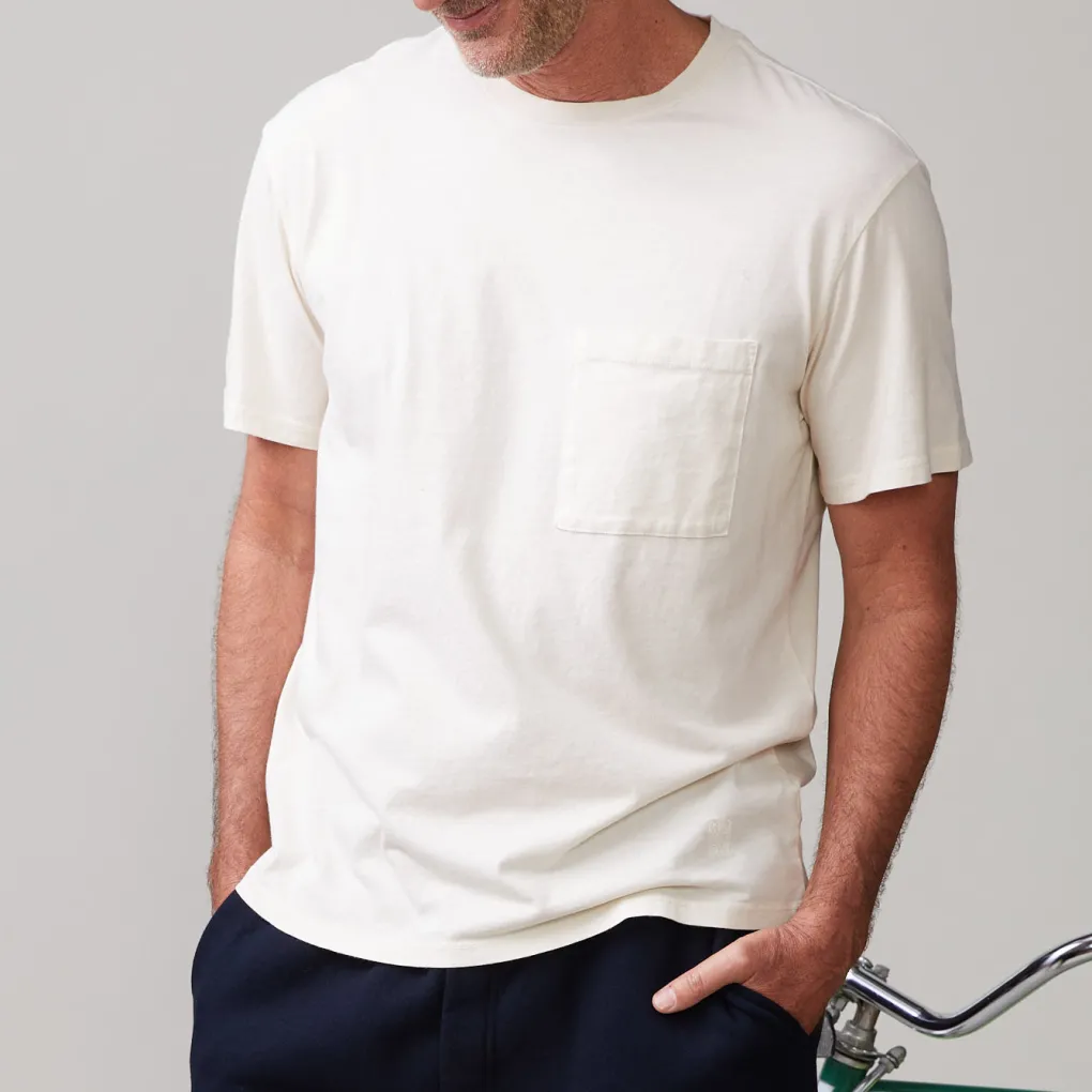 Men's Tops|Mens Sale*MONROW Relaxed Pocket Crew OFFWHITE
