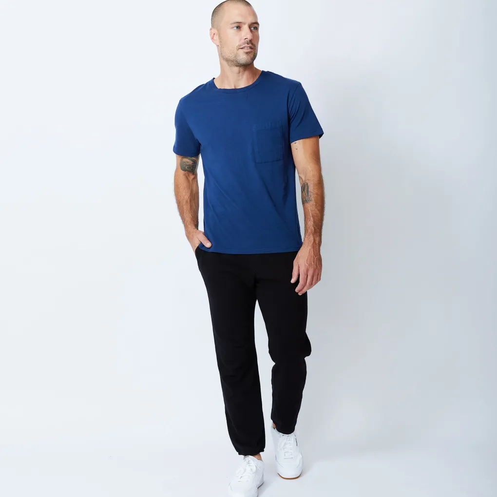 Men's Tops|Mens Sale*MONROW Relaxed Pocket Crew NAVYBLUE