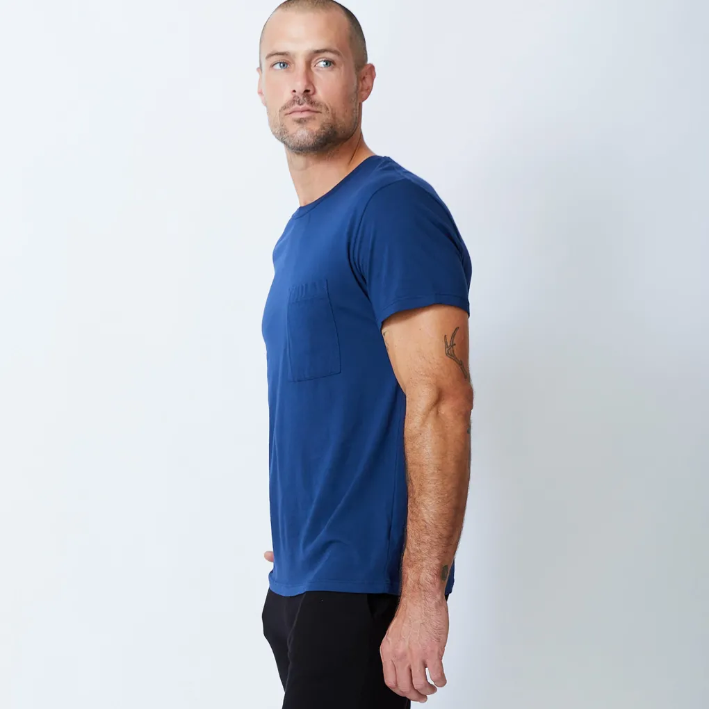 Men's Tops|Mens Sale*MONROW Relaxed Pocket Crew NAVYBLUE