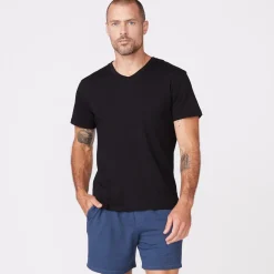 Men's Tops*MONROW Relaxed V BLACK