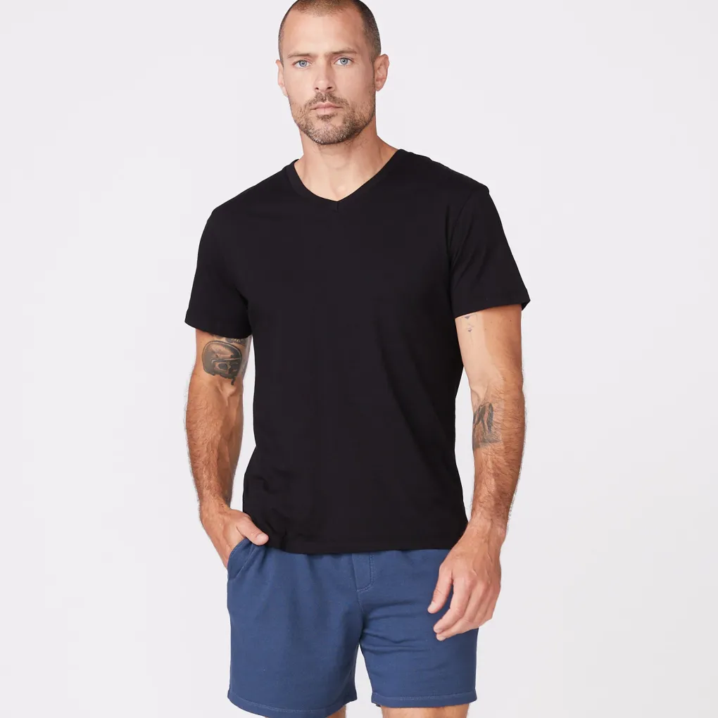 Men's Tops*MONROW Relaxed V BLACK