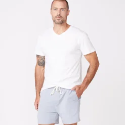 Men's Tops*MONROW Relaxed V WHITE