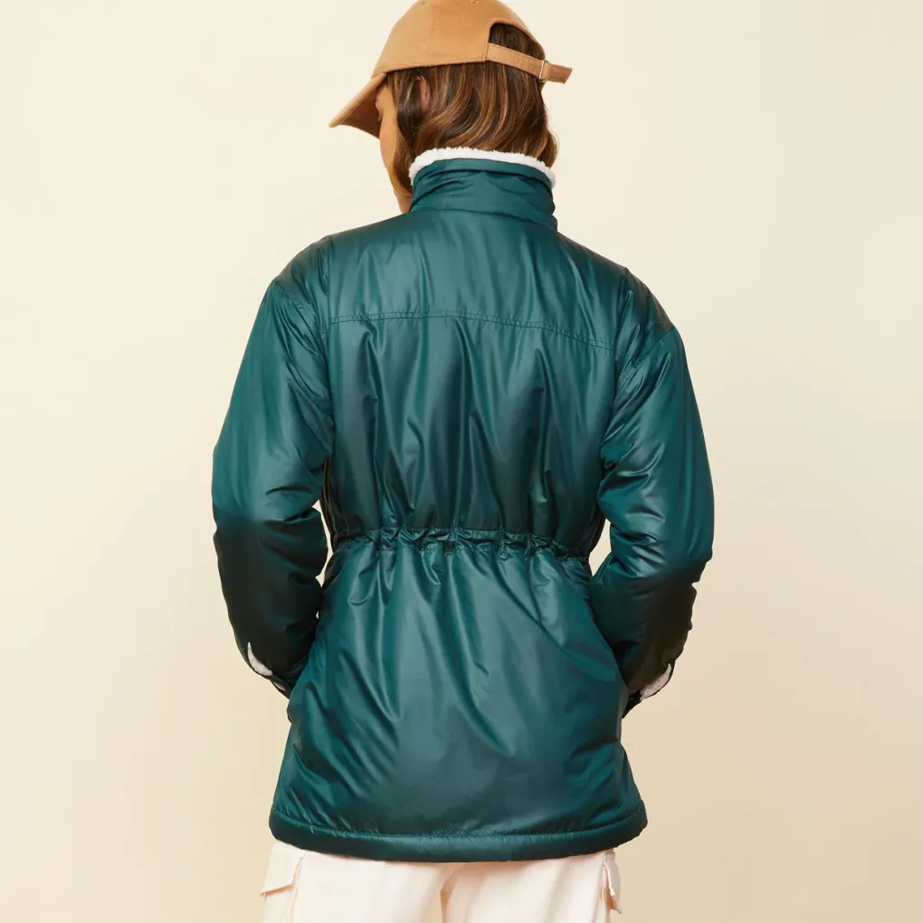 Jackets*MONROW Reversible Sherpa Lined Jacket DEEPFOREST