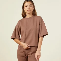 Tees*MONROW 90's Classic Sweatshirt Tee DUSTYCOCOA