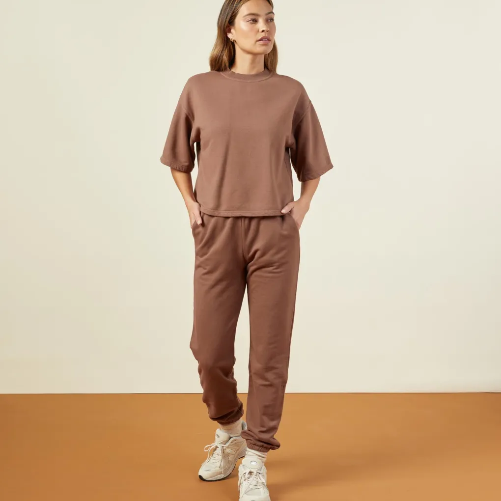 Tees*MONROW 90's Classic Sweatshirt Tee DUSTYCOCOA