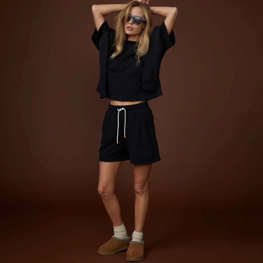 Shorts*MONROW 90's Classic Sweat Short BLACK