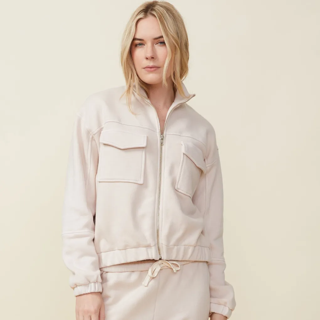 Jackets*MONROW Seamed Bomber Jacket BONE