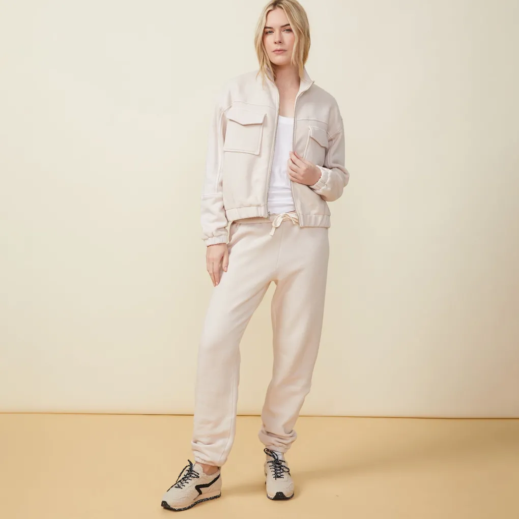 Jackets*MONROW Seamed Bomber Jacket BONE