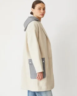 Jackets*MONROW Sherpa Hooded Jacket BONE