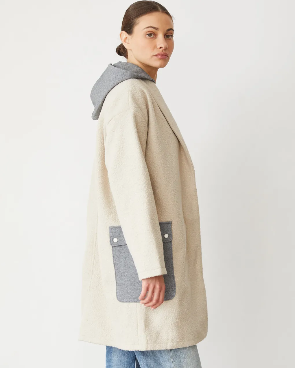 Jackets*MONROW Sherpa Hooded Jacket BONE