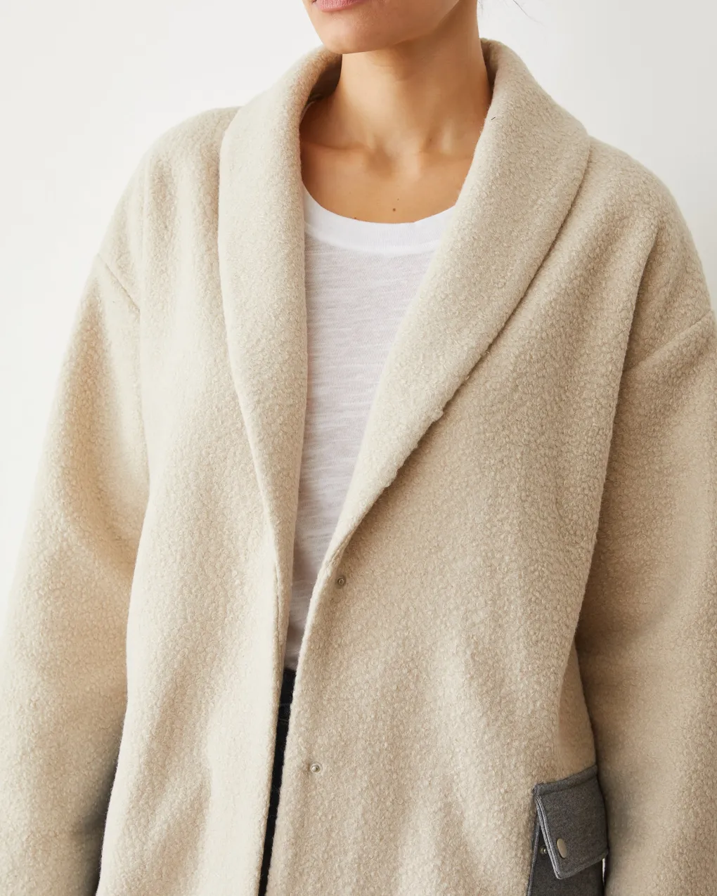 Jackets*MONROW Sherpa Hooded Jacket BONE