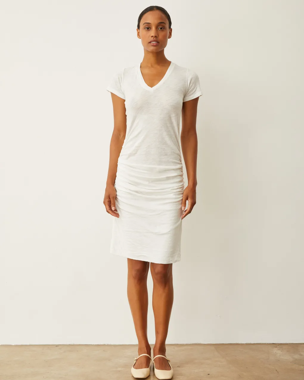 Supersoft*MONROW Shirred Dress WHITE