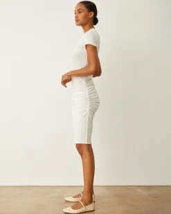Supersoft*MONROW Shirred Dress WHITE