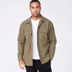 Men's Tops|Mens Sale*MONROW Shirt Jacket MILITARYGREEN