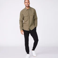 Men's Tops|Mens Sale*MONROW Shirt Jacket MILITARYGREEN