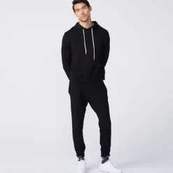 Mens Sale|Men's Sale*MONROW Slouchy Pullover Hoody BLACK